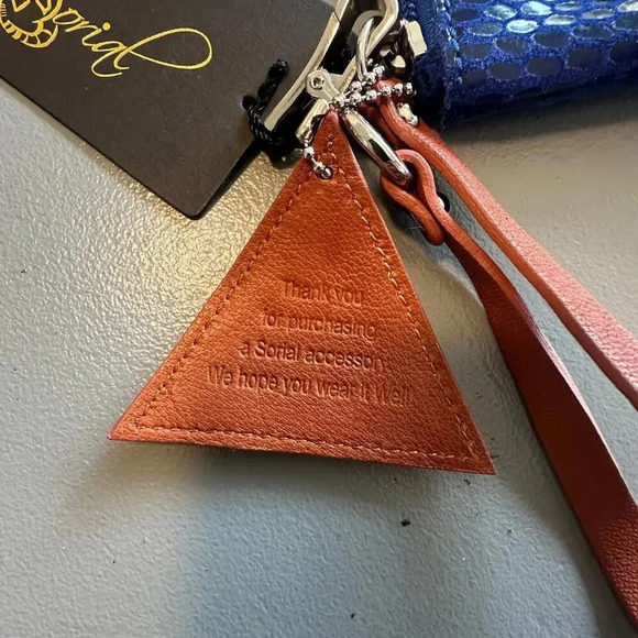 Sorial New York Cobalt Blue Snake Skin Wristlet Clutch Purse Vegan Leather New - Picture 6 of 7